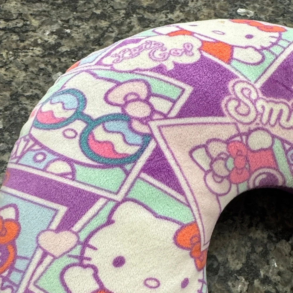 Hello Kitty Purple and Pink Plush Travel Neck Pillow EUC